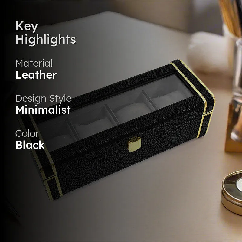 Tisquo I Faux Leather Watch Organizer - Black media 2