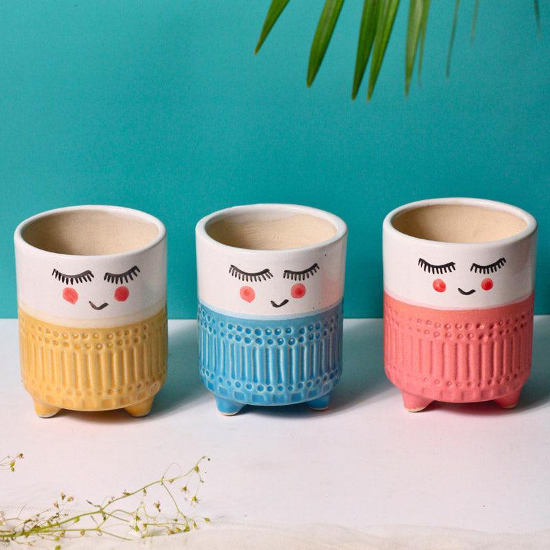 Blush Face Planter - Set Of Three media 2