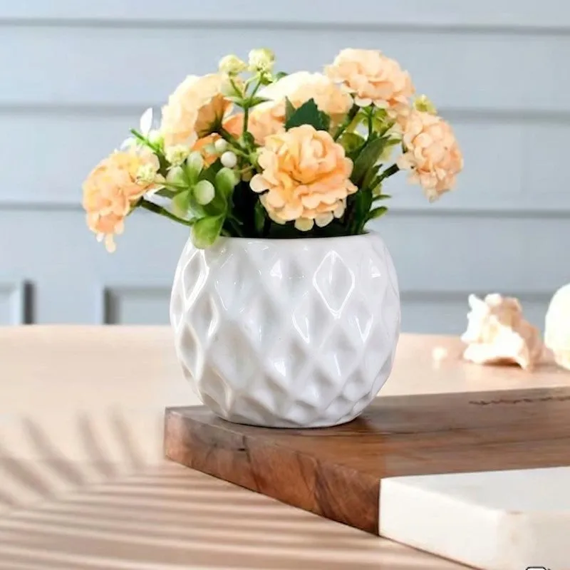 Moonstone Textured Ceramic Planter - Set of Two media 10