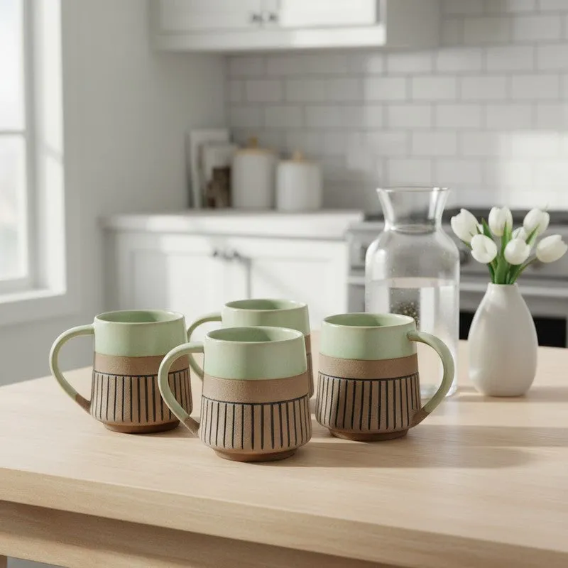 Ceramic Ceramic Coffee Mug (400 mL Each) - Set Of Four media 4