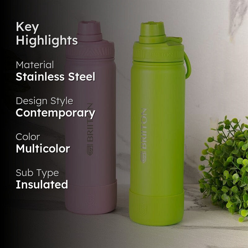 Sip Slay Hot & Cold Thermos Water Bottle (Green & Pink, 750 mL Each) - Set Of Two media 2