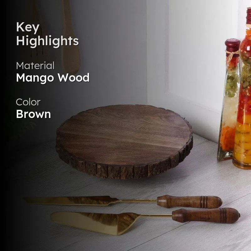 Timona Wooden Cake Platter media 2