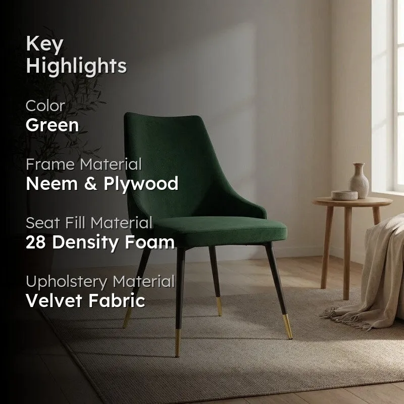 Lunara Neem Wood Accent Chair - Green media 2