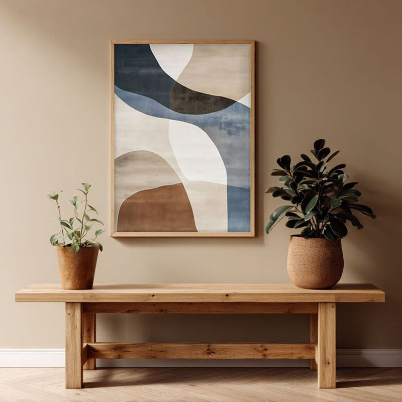 Sirocco Dreams Framed Canvas Archival Canvas Wall Painting - Natural Brown Frame