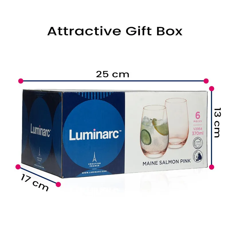 Luminarc Maine Glass (370 mL/Pink) - Set Of Six media 7