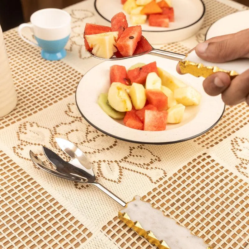 Myle Salad Spoon & Fork (Silver) - Two Piece Set media 4