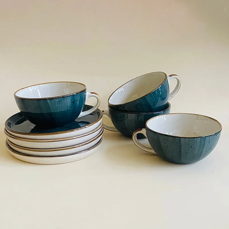 Cerabrew Ceramic Cup & Saucer (320 mL Each) - Set of Four media 3