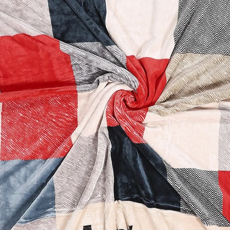 Monte Carlo Urban Color Block Blanket (Red,White) - 597 GSM media 6