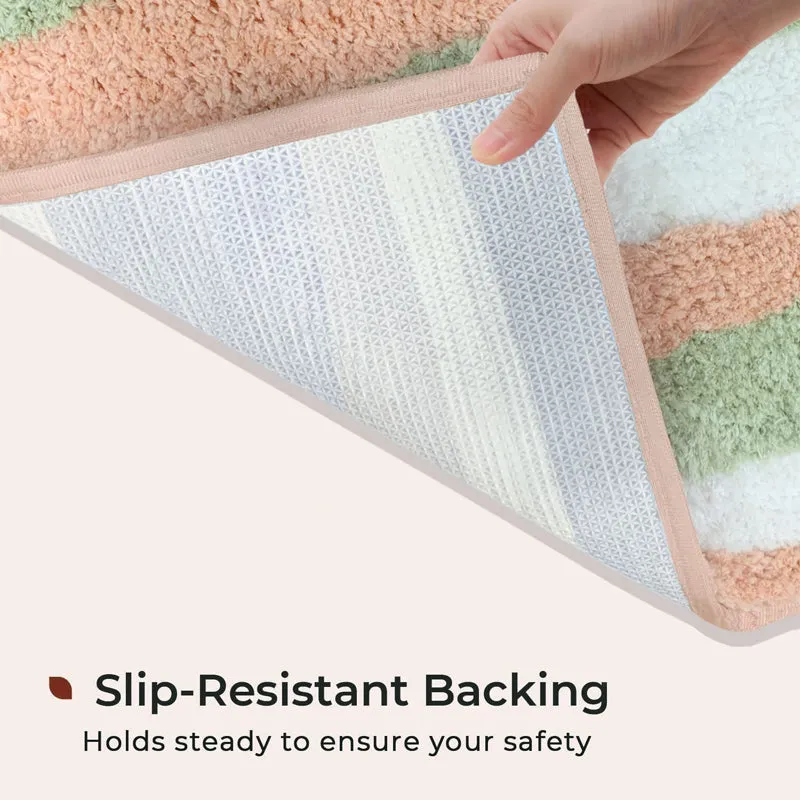 Stripe Steps Microfiber Bath Mat - Pink media 5