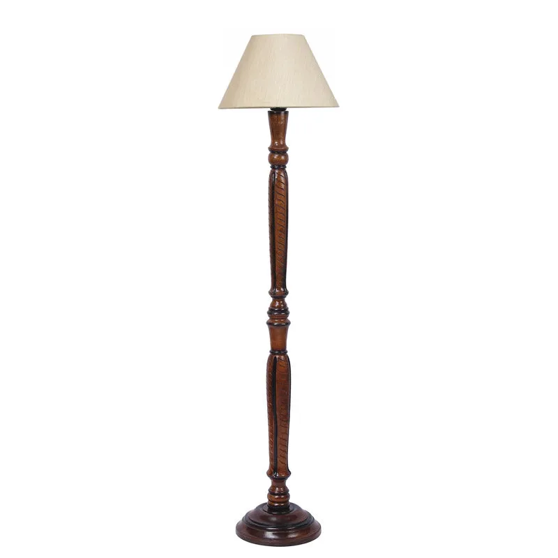 Hima Vintage Wooden Floor Lamp - Off-White media 4