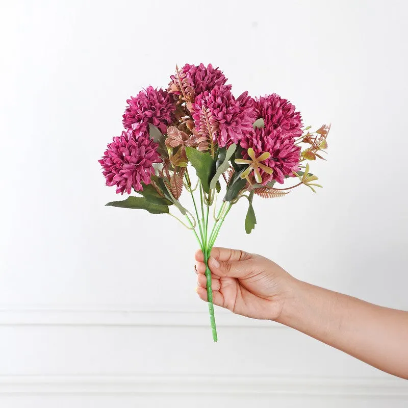 Coralia Mum Artificial Flowers - Pink media 3