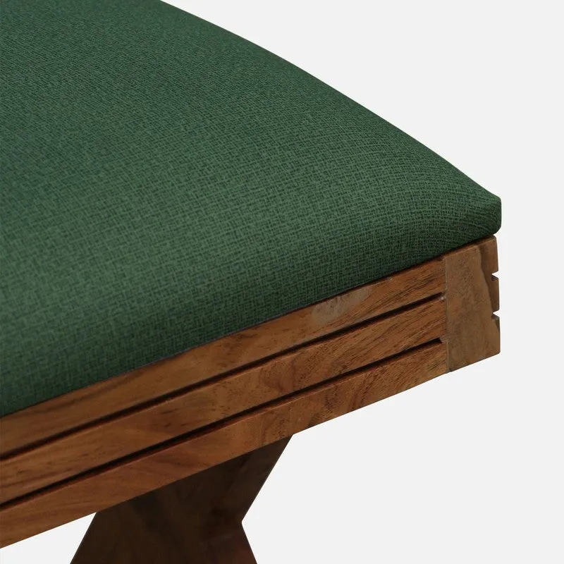 Space-Smart Sheesham Wood Ottomans & Pouffe - Green media 6