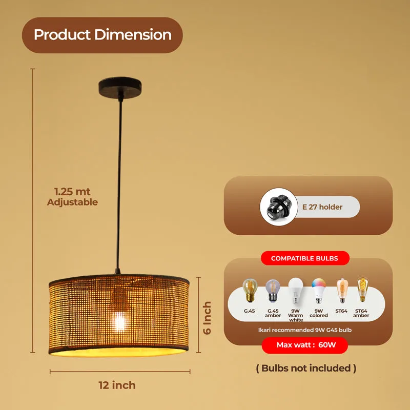 Lume Ray Rattan & Metal Ceiling Lamp media 12