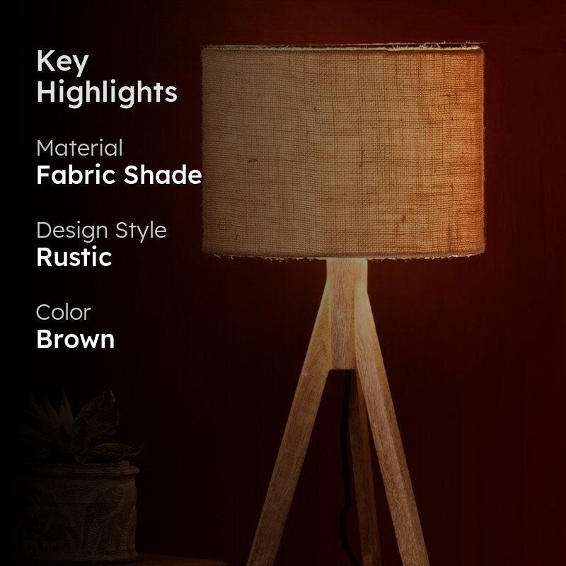 Classy With Twist Fabric Table Lamp - Brown media 2
