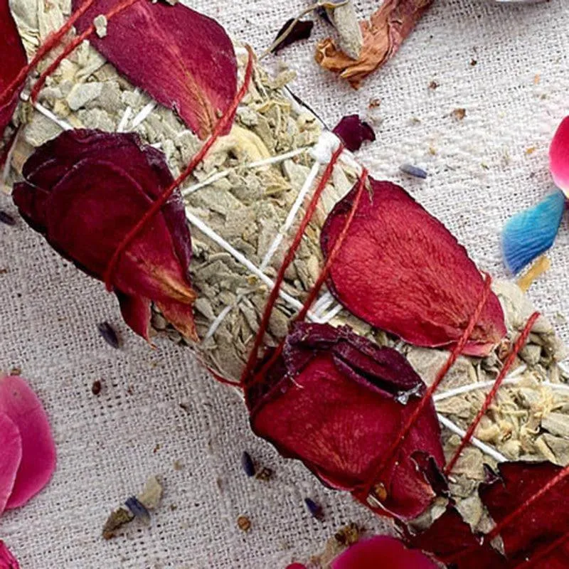 White Rose Sage Smudge Wand media 3