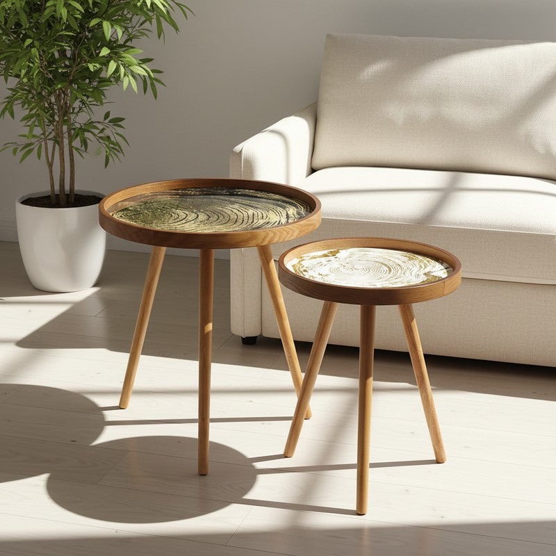 Solvane Mango Wood Side & Bedside Tables - Set of Two
