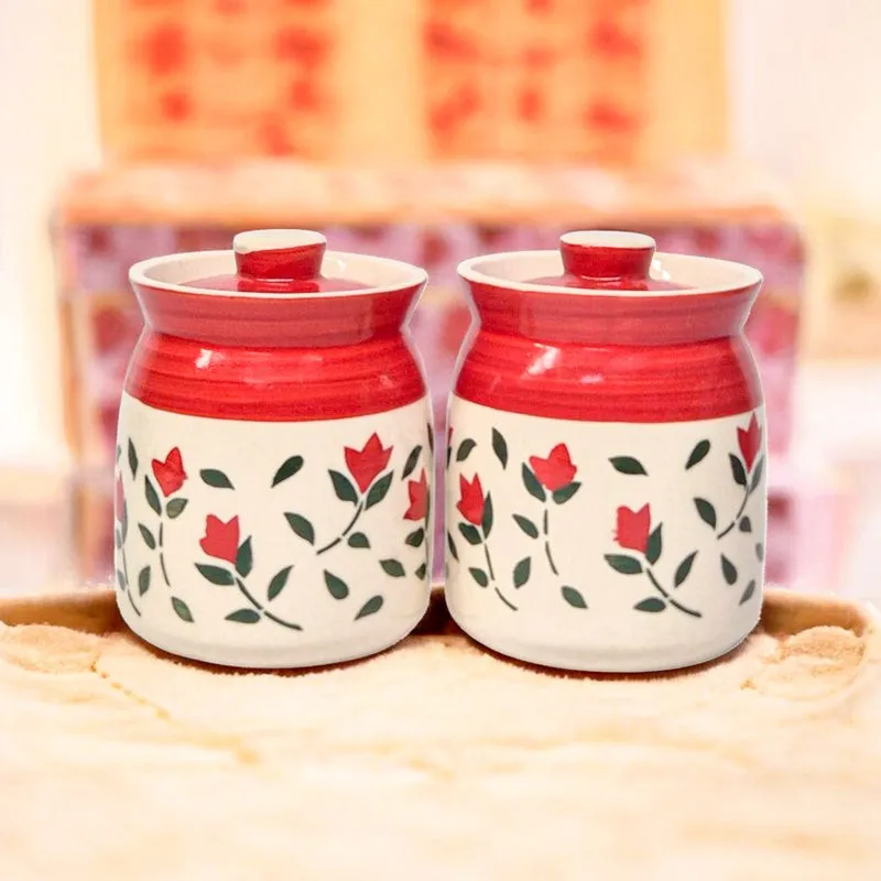 Ghara Flora Ceramic Jar (300 mL Each) - Set Of Two media 8