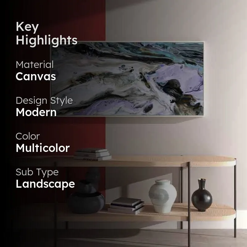 Gurgling Sea Canvas Wall Art - Black media 2