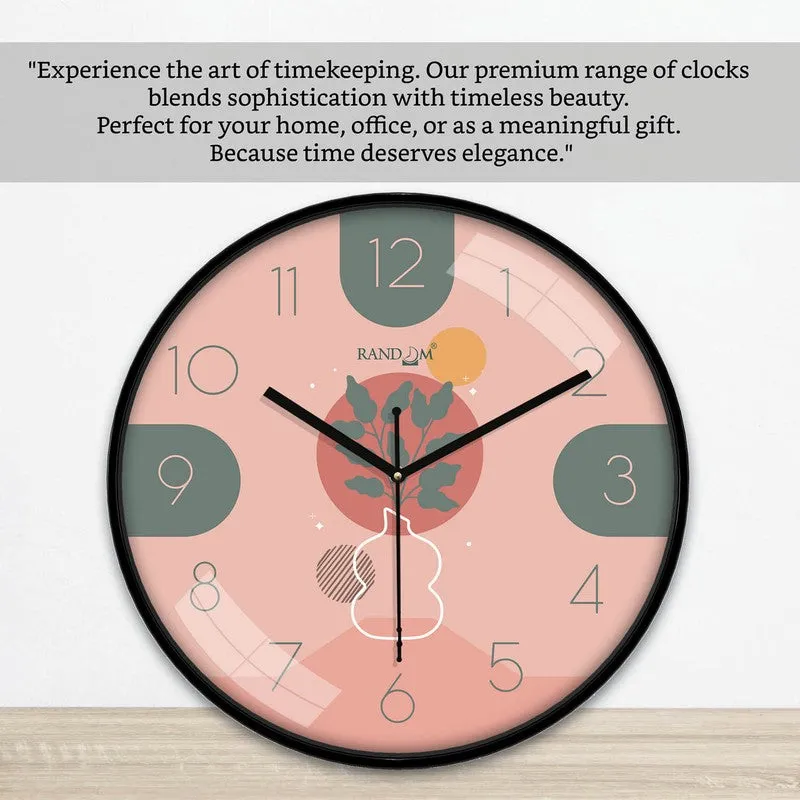 Roseate Round Analog Wall Clock - Pink media 6