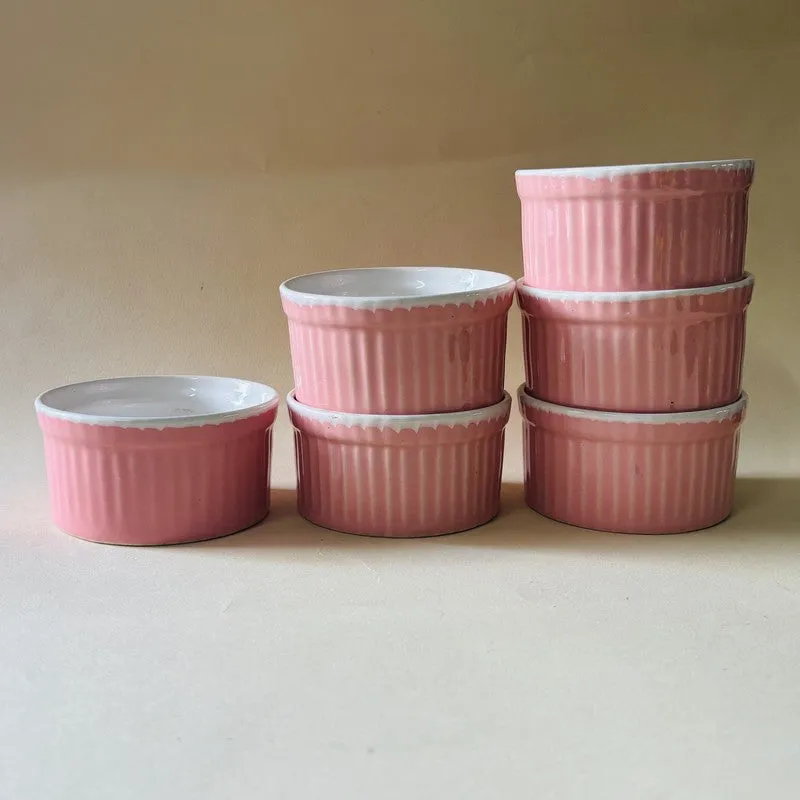 Ceramic Dessert Bowls (Pink,150 mL Each) - Set Of Six media 6