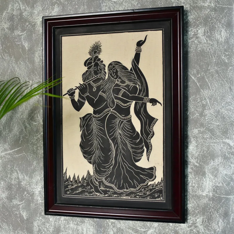Radha-Krishna Silhouette Ceramic Wall Art media 4