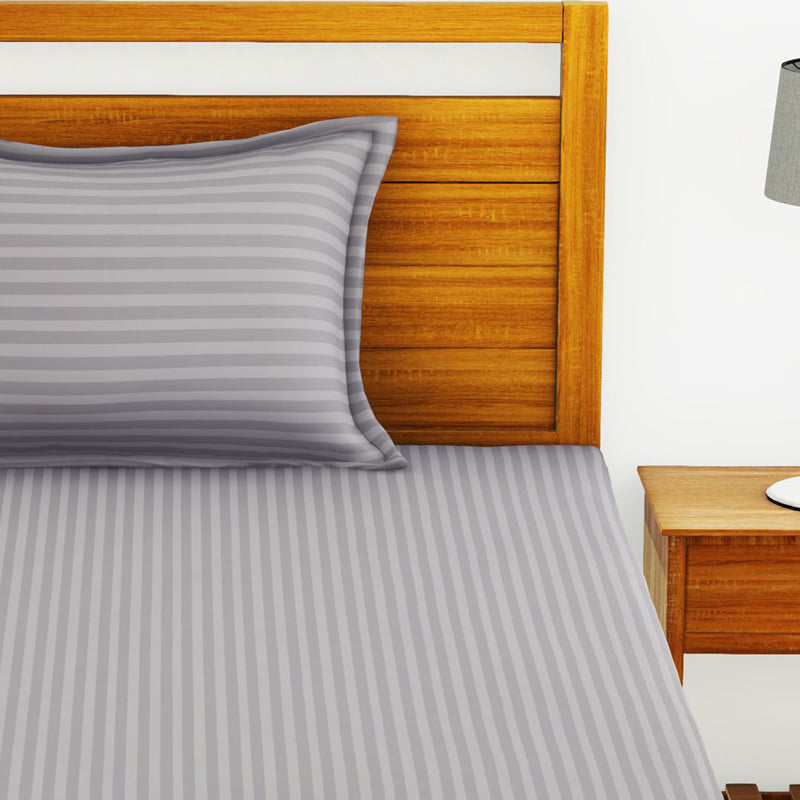 Hilton Cotton Bedsheet (Silver Grey) - 210 TC media 4
