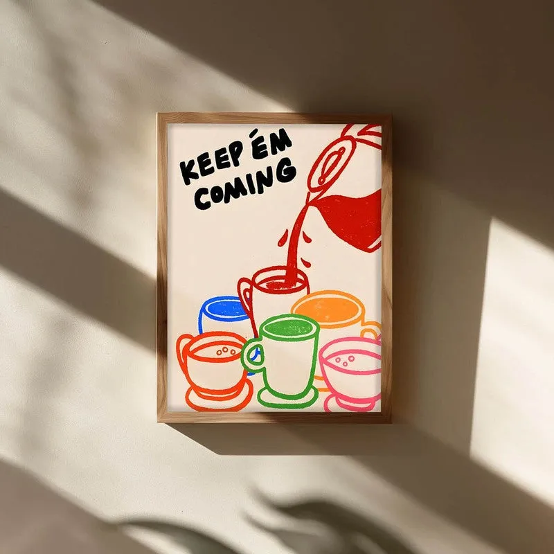 Keep'em coming Archival Canvas Wall Art - Brown media 3