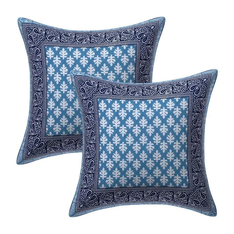 Suvarna Printed Diwan Set (Blue) - Six Piece Set media 3