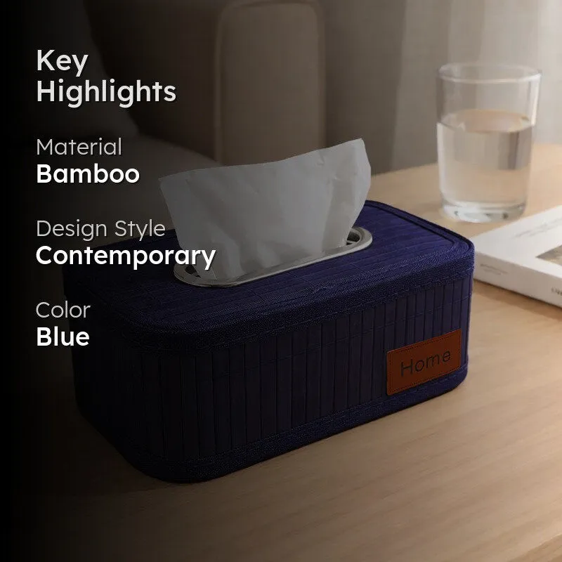 EcoNest Bamboo Tissue Holder - Blue media 2