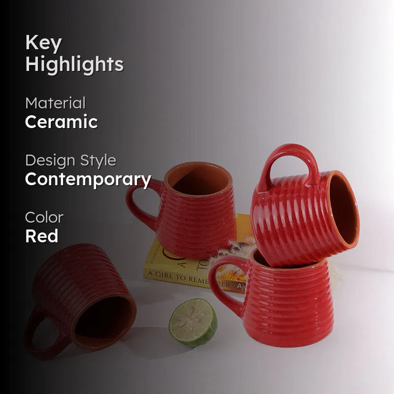 Alvira Ceramic Tea Cup (210 mL Each) - Set of Four media 2