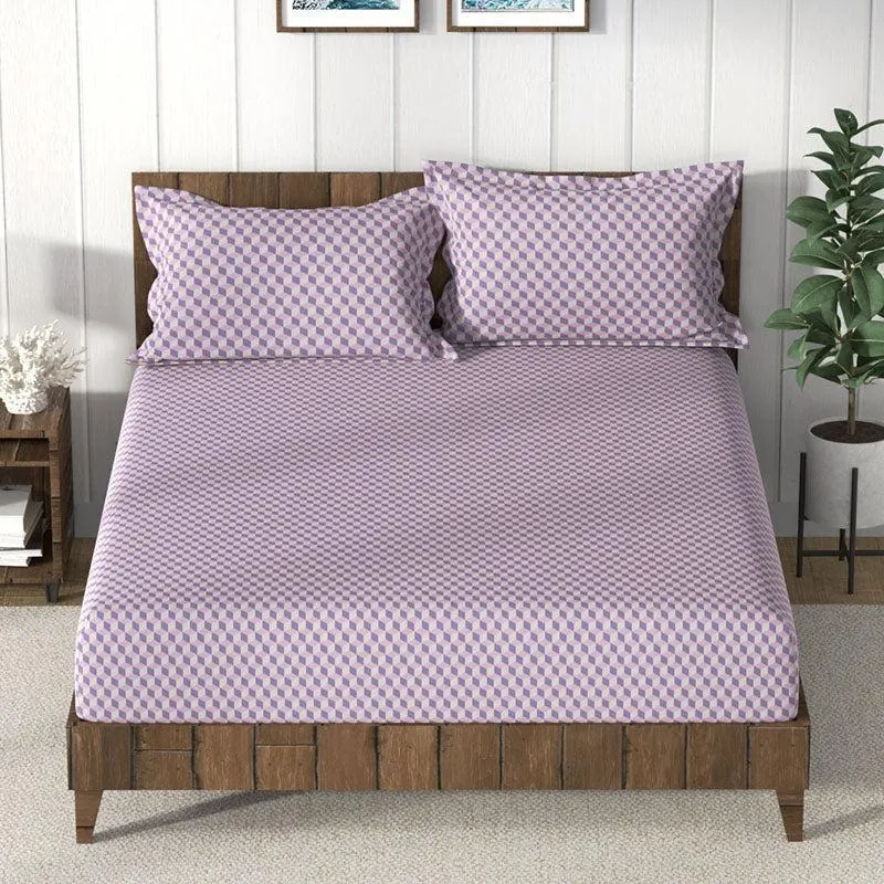 Nautica Velvet Cloud Cotton Bedsheet (Lilac) - 160 TC media 3