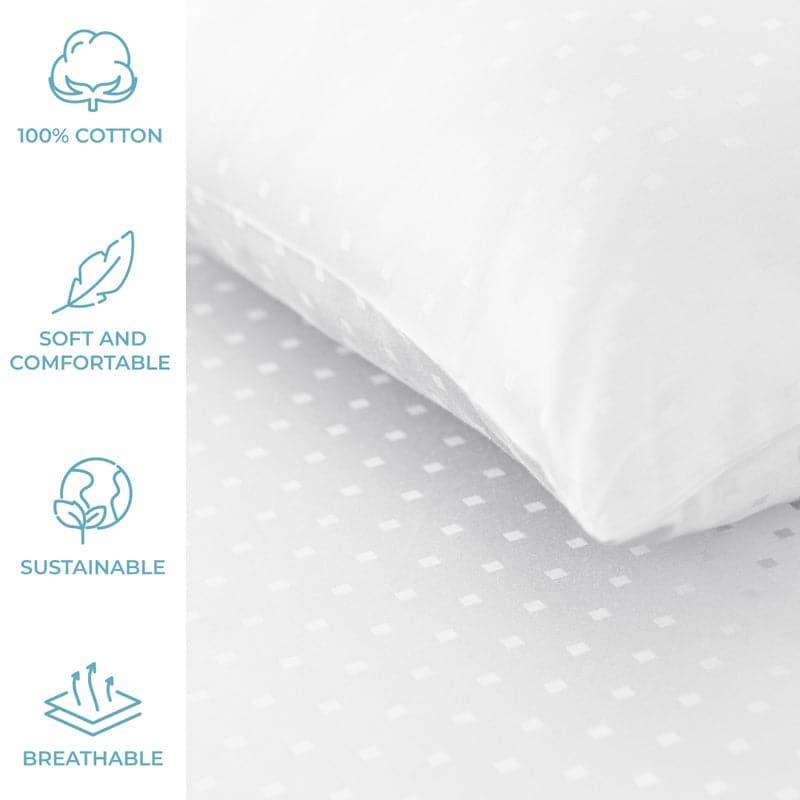 Numa Swiss Dot Cotton Bedsheet (White) - 500 TC media 5