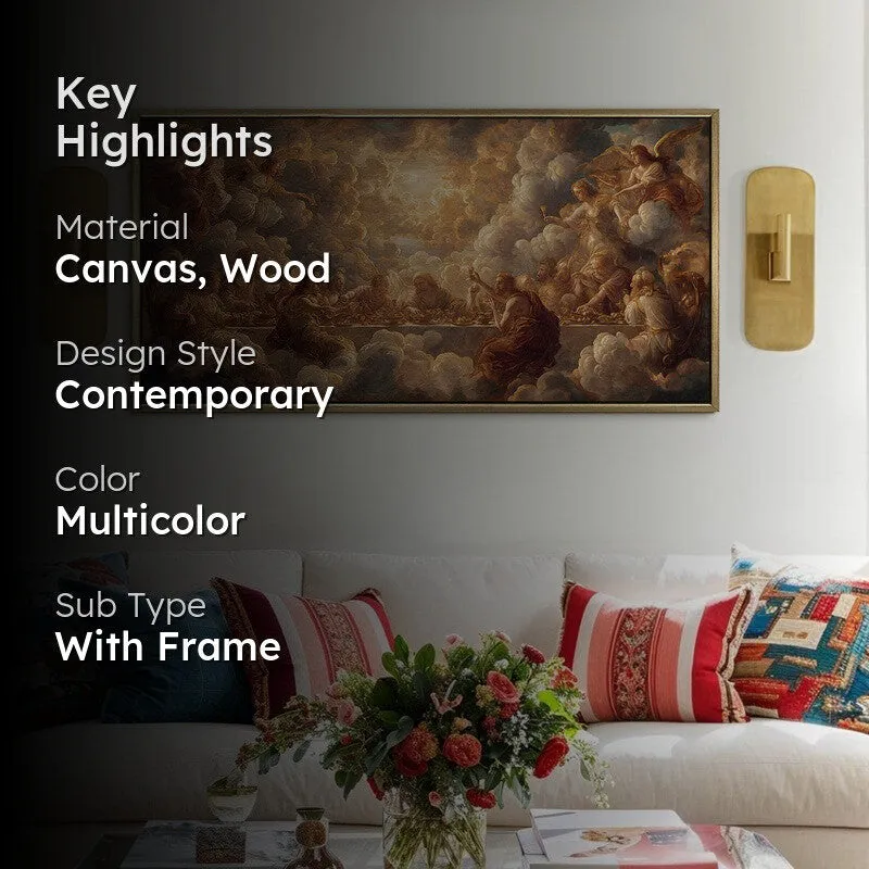 Luminous Clouds Canvas Wall Painting With Frame media 2