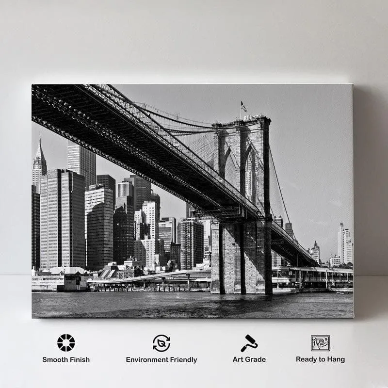 Brooklyn Bridge Canvas Wall Painting - Gallery Wrap media 4