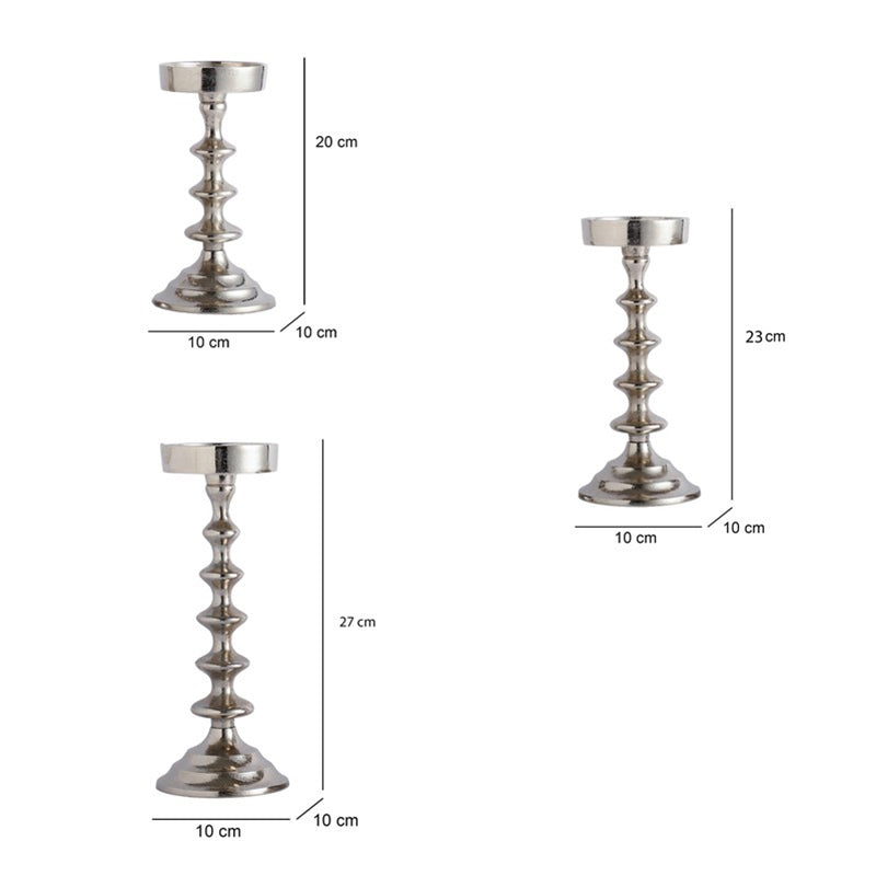 Gloya Candle Holders (Silver) - Set of Three media 5