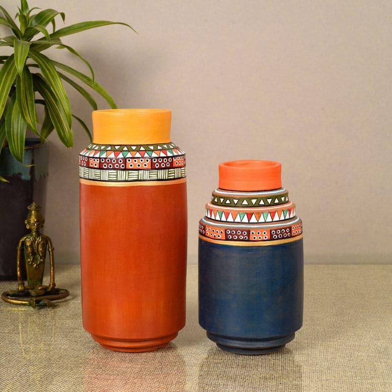 Bhumika Tribal Terracotta Vase - Set Of Two