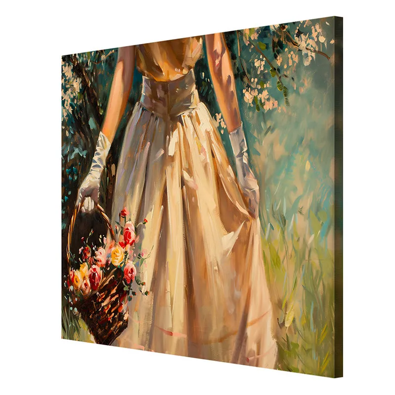 Lady With Basket Wall Painting media 6