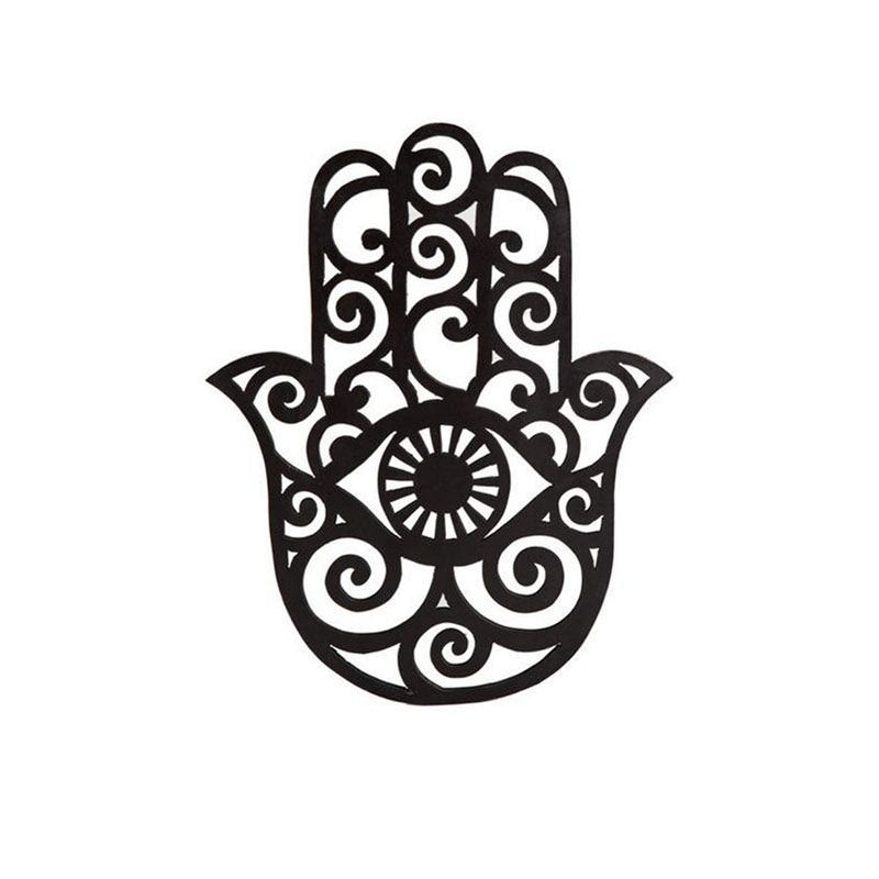 Hamsa Spiritual Black Iron Wall Accent media 3