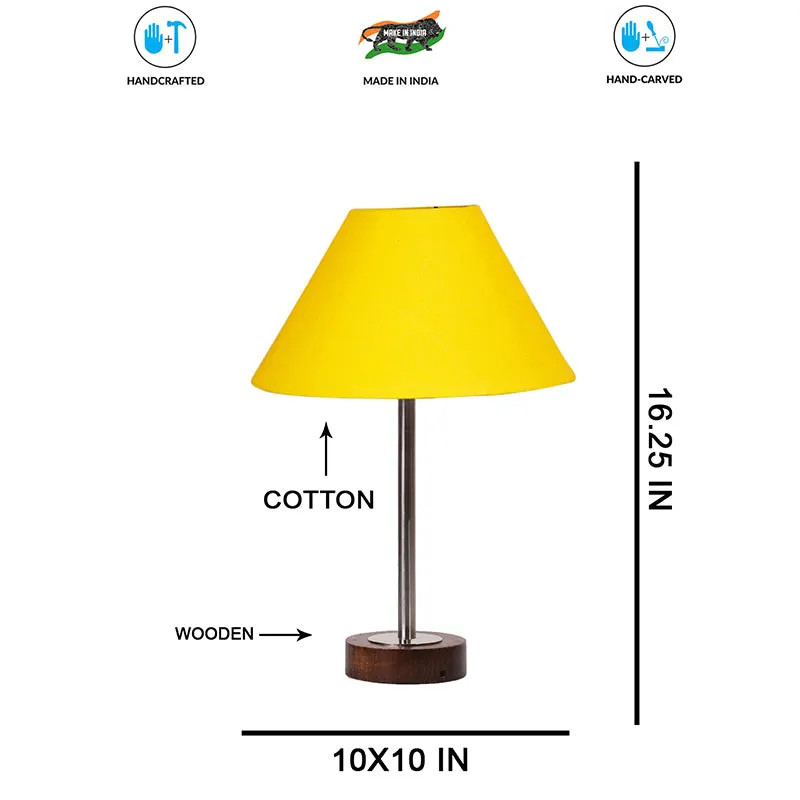 Cotin II Rodin Wooden Table Lamp - Yellow,Silver,Brown media 7