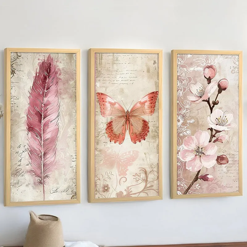 Butterflies Of Avalon Wall Painting With Frame - Set of Three media 3