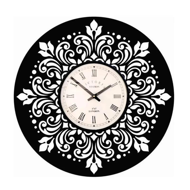 Florevia Steel Analog Wall Clock - Black media 4