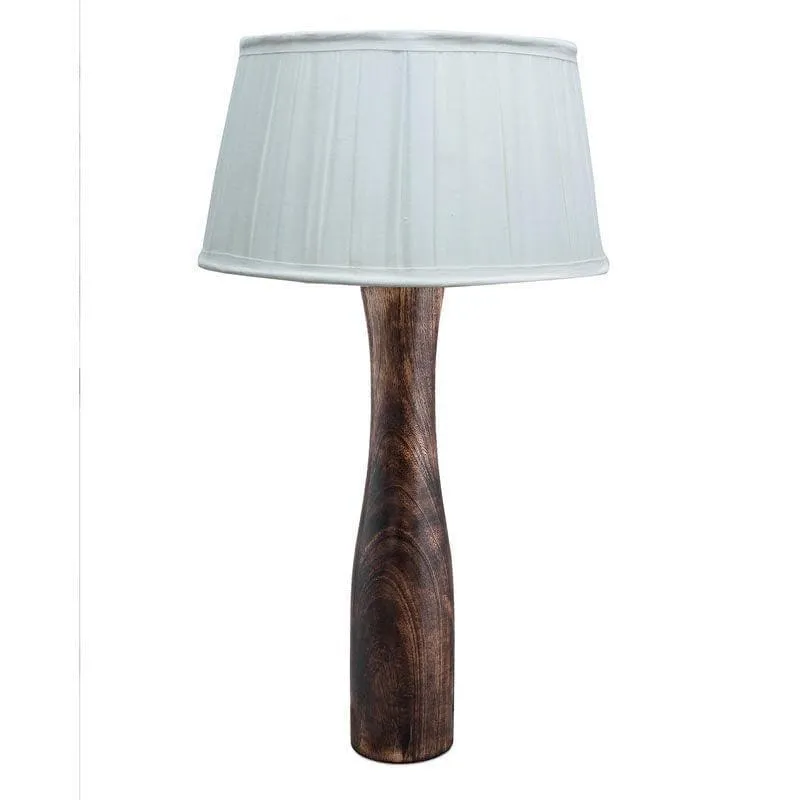 Harmony Glimpse Fabric Table Lamp With Pleated Shade - White,Brown media 3
