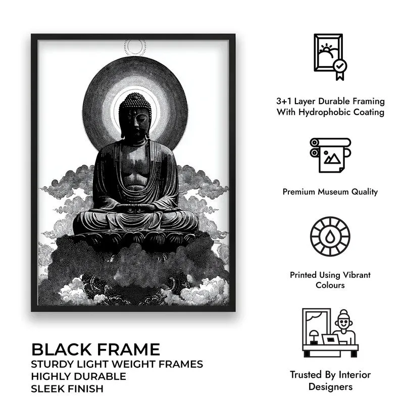 Buddha of Inner Stillness Wall Painting With Black Frame media 9