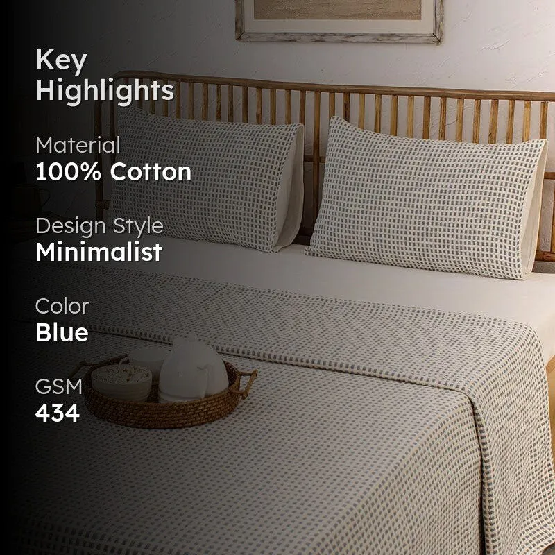 Girnar Bedcover With Pillow Cover - Dark Blue media 2