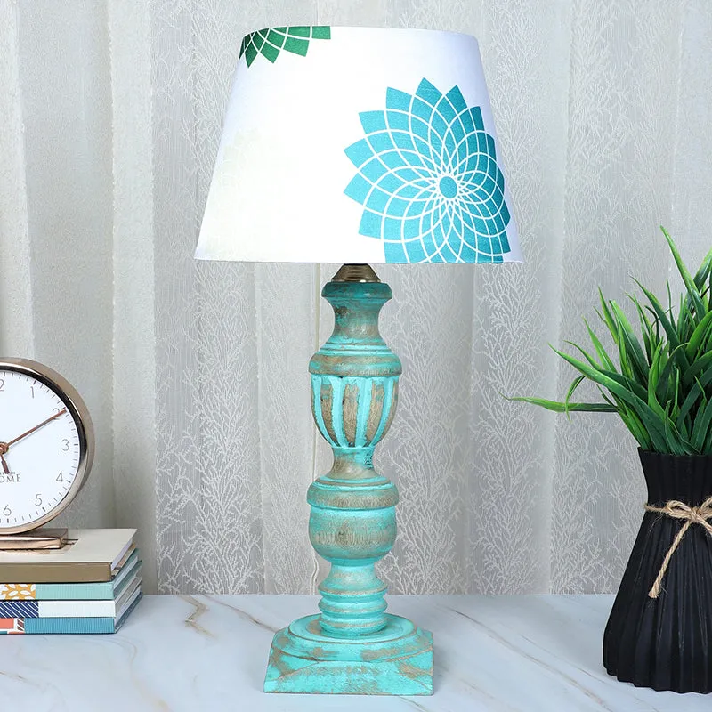 Akari Totem Printed Mango Wood Table Lamp media 2