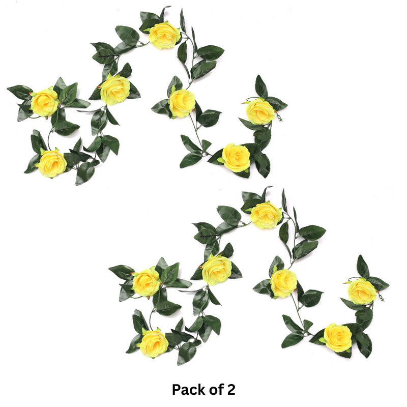 Fiora Artificial Rose Creeper (Yellow)  Set of Two media 3