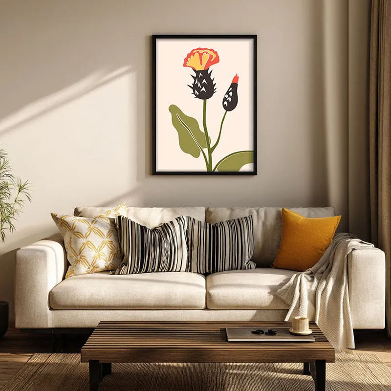 Floral Symphony Archival Canvas Wall Art - Black Frame media 1
