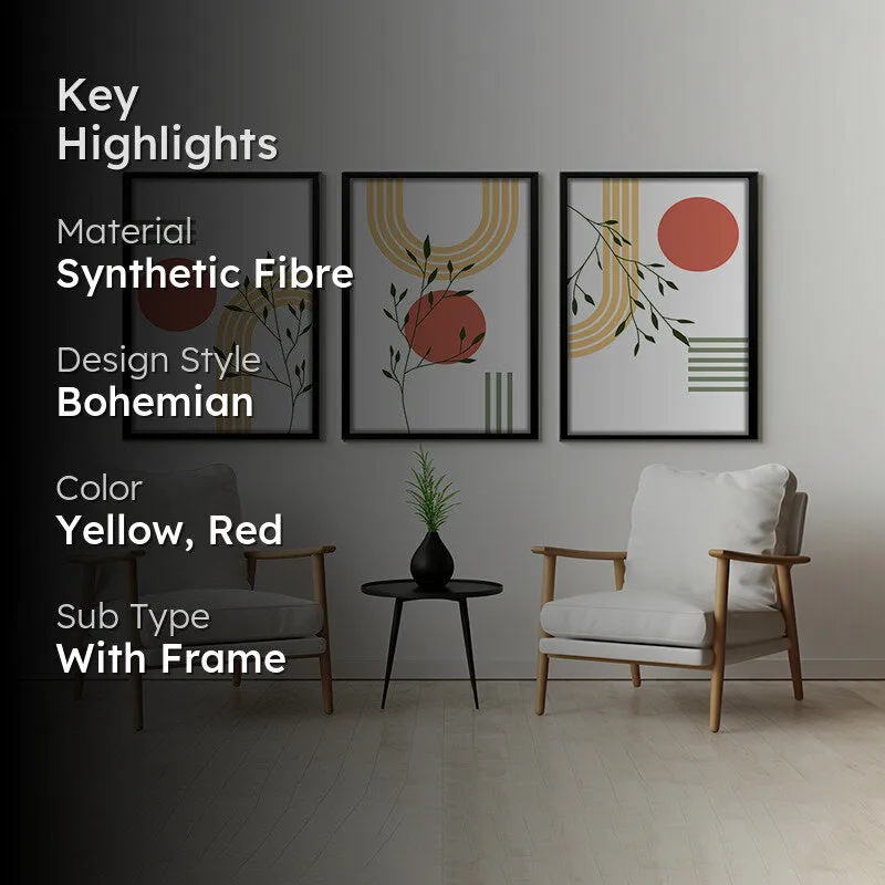 Tangerine Arc Wall Art With Frame - Set Of Three media 2