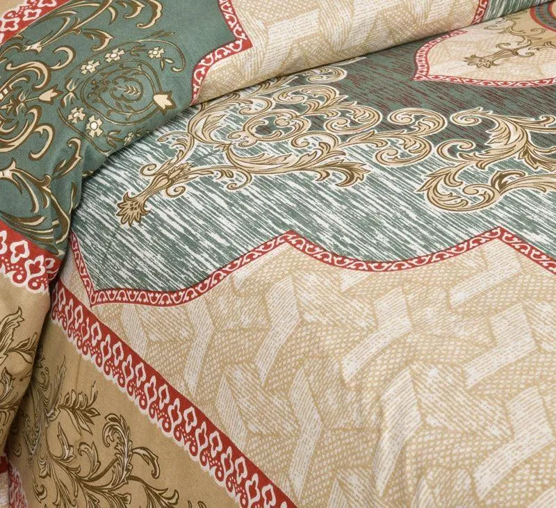 Neelakshi Ethnic Cotton Bedsheet (Beige) - 160 TC media 4