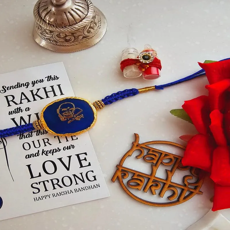 Guru Ji Blue Agate Rakhi Gift Set media 1